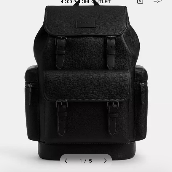 Coach Black Textured Men's sprint Backpack - Picture 1 of 4